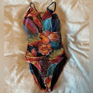 La Blanca one piece colorful floral swimsuit